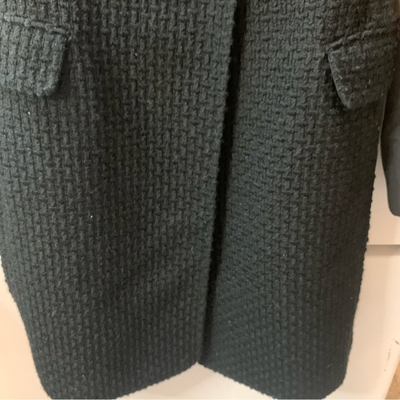 BCBGMAXAZRIA Wool Blend Black  Pea Coat Woven Fold Over High Neck XXS - Picture 9 of 10